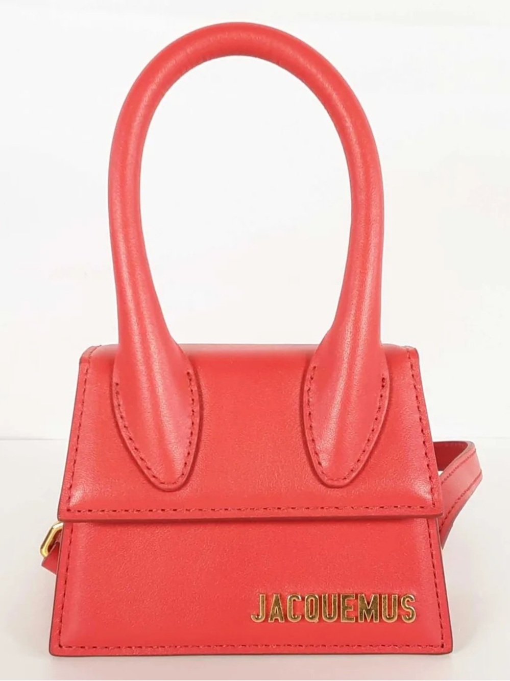 Jacquemus Mini Top-Handle Bag in Bright Coral Red
